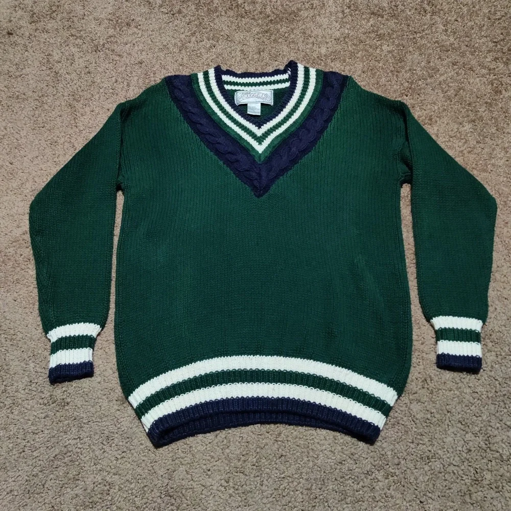 Vintage Nuggets Sweater Preppy College Highschool Cheer Cable Knit Women's Small